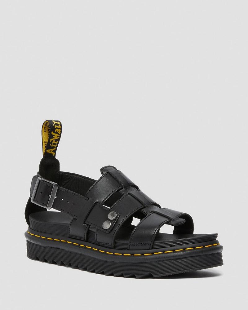 Dr Martens Terry Leren Sandalen Met Riem Dames Zwart | NL 463KOR